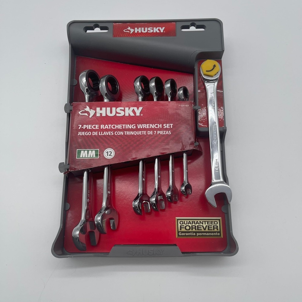 Husky 7-Piece Metric Ratcheting Combination Wrench Set